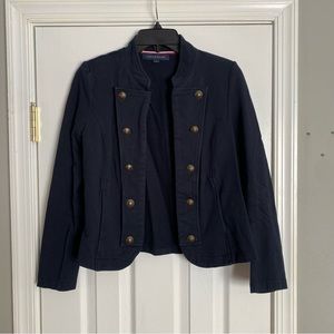Tommy Hilfiger Womens Military Band Jacket Sky Captain Navy Blue Small Blazer